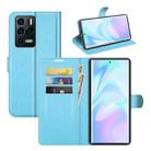 For ZTE Axon 30 Ultra 5G Litchi Texture Horizontal Flip Protective Case with Holder & Card Slots & Wallet(Blue) - 1