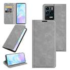 For ZTE Axon 30 Ultra 5G Ultra Retro-skin Business Magnetic Suction Leather Case with Holder & Card Slots & Wallet(Grey) - 1