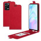 For ZTE Axon 30 Ultra 5G R64 Texture Single Vertical Flip Leather Protective Case with Card Slots & Photo Frame(Red) - 1