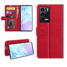 For ZTE Axon 30 Ultra 5G R64 Texture Single Horizontal Flip Protective Case with Holder & Card Slots & Wallet& Photo Frame(Red) - 1