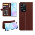 For ZTE Axon 30 Ultra 5G R64 Texture Single Horizontal Flip Protective Case with Holder & Card Slots & Wallet& Photo Frame(Brown) - 1