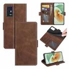 For ZTE Axon 30 Pro 5G Dual-side Magnetic Buckle Horizontal Flip Leather Case with Holder & Card Slots & Wallet(Brown) - 1