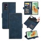 For ZTE Axon 30 Pro 5G Dual-side Magnetic Buckle Horizontal Flip Leather Case with Holder & Card Slots & Wallet(Dark Blue) - 1