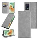 For ZTE Axon 30 Pro 5G Retro-skin Business Magnetic Suction Leather Case with Holder & Card Slots & Wallet(Grey) - 1