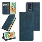 For ZTE Axon 30 Pro 5G Retro-skin Business Magnetic Suction Leather Case with Holder & Card Slots & Wallet(Dark Blue) - 1