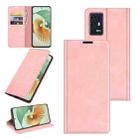 For ZTE Axon 30 Pro 5G Retro-skin Business Magnetic Suction Leather Case with Holder & Card Slots & Wallet(Pink) - 1