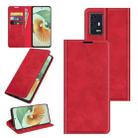 For ZTE Axon 30 Pro 5G Retro-skin Business Magnetic Suction Leather Case with Holder & Card Slots & Wallet(Red) - 1