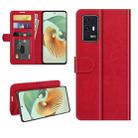 For ZTE Axon 30 Pro 5G R64 Texture Single Horizontal Flip Protective Case with Holder & Card Slots & Wallet& Photo Frame(Red) - 1