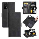 For OPPO Realme GT 5G / Realme Q3 Pro 5G Dual-side Magnetic Buckle Horizontal Flip Leather Case with Holder & Card Slots & Wallet(Black) - 1