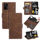 For OPPO Realme GT 5G / Realme Q3 Pro 5G Dual-side Magnetic Buckle Horizontal Flip Leather Case with Holder & Card Slots & Wallet(Brown) - 1