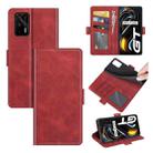 For OPPO Realme GT 5G / Realme Q3 Pro 5G Dual-side Magnetic Buckle Horizontal Flip Leather Case with Holder & Card Slots & Wallet(Red) - 1