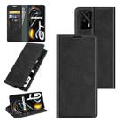 For OPPO Realme GT 5G / Realme Q3 Pro 5G Retro-skin Business Magnetic Suction Leather Case with Holder & Card Slots & Wallet(Black) - 1
