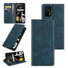 For OPPO Realme GT 5G / Realme Q3 Pro 5G Retro-skin Business Magnetic Suction Leather Case with Holder & Card Slots & Wallet(Dark Blue) - 1