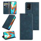 For OPPO Realme V13 5G / Realme 8 5G / Q3i 5G / Q3 5G Retro-skin Business Magnetic Suction Leather Case with Holder & Card Slots & Wallet(Dark Blue) - 1