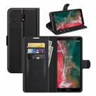 For Nokia C1 Plus Litchi Texture Horizontal Flip Protective Case with Holder & Card Slots & Wallet(Black) - 1