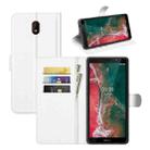 For Nokia C1 Plus Litchi Texture Horizontal Flip Protective Case with Holder & Card Slots & Wallet(White) - 1