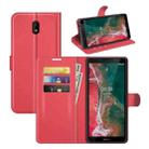 For Nokia C1 Plus Litchi Texture Horizontal Flip Protective Case with Holder & Card Slots & Wallet(Red) - 1