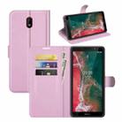 For Nokia C1 Plus Litchi Texture Horizontal Flip Protective Case with Holder & Card Slots & Wallet(Pink) - 1