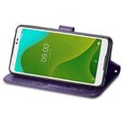 For Wiko Jerry 4 Four-leaf Clasp Embossed Buckle Mobile Phone Protection Leather Case with Lanyard & Card Slot & Wallet & Bracket Function(Purple) - 4