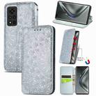 For Honor V40 5G Blooming Mandala Embossed Pattern Magnetic Horizontal Flip Leather Case with Holder & Card Slots & Wallet(Grey) - 1