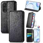 For Honor 50 Blooming Mandala Embossed Pattern Magnetic Horizontal Flip Leather Case with Holder & Card Slots & Wallet(Black) - 1