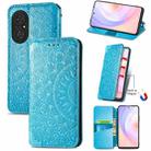 For Honor 50 SE Blooming Mandala Embossed Pattern Magnetic Horizontal Flip Leather Case with Holder & Card Slots & Wallet(Blue) - 1