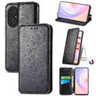 For Honor 50 SE Blooming Mandala Embossed Pattern Magnetic Horizontal Flip Leather Case with Holder & Card Slots & Wallet(Black) - 1