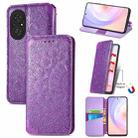 For Honor 50 SE Blooming Mandala Embossed Pattern Magnetic Horizontal Flip Leather Case with Holder & Card Slots & Wallet(Purple) - 1