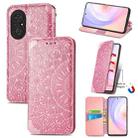 For Honor 50 SE Blooming Mandala Embossed Pattern Magnetic Horizontal Flip Leather Case with Holder & Card Slots & Wallet(Pink) - 1