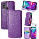 For Doogee X96 Pro Blooming Mandala Embossed Pattern Magnetic Horizontal Flip Leather Case with Holder & Card Slots & Wallet(Purple) - 1