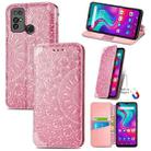 For Doogee X96 Pro Blooming Mandala Embossed Pattern Magnetic Horizontal Flip Leather Case with Holder & Card Slots & Wallet(Pink) - 1