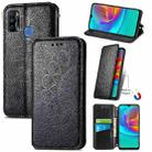 For Infinix X680 / Smart 4 Blooming Mandala Embossed Pattern Magnetic Horizontal Flip Leather Case with Holder & Card Slots & Wallet(Black) - 1