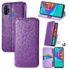 For Infinix X680 / Smart 4 Blooming Mandala Embossed Pattern Magnetic Horizontal Flip Leather Case with Holder & Card Slots & Wallet(Purple) - 1