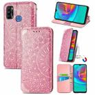 For Infinix X680 / Smart 4 Blooming Mandala Embossed Pattern Magnetic Horizontal Flip Leather Case with Holder & Card Slots & Wallet(Pink) - 1