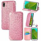 For Wiko Jerry 4 Blooming Mandala Embossed Pattern Magnetic Horizontal Flip Leather Case with Holder & Card Slots & Wallet(Pink) - 1