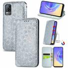 For vivo V21e 4G Blooming Mandala Embossed Pattern Magnetic Horizontal Flip Leather Case with Holder & Card Slots & Wallet(Grey) - 1