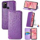 For Infinix Hot 10 Lite Blooming Mandala Embossed Pattern Magnetic Horizontal Flip Leather Case with Holder & Card Slots & Wallet(Purple) - 1