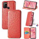 For Infinix Hot 10 Lite Blooming Mandala Embossed Pattern Magnetic Horizontal Flip Leather Case with Holder & Card Slots & Wallet(Red) - 1