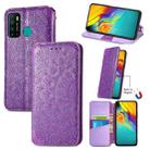 For Infinix Hot 9 Blooming Mandala Embossed Pattern Magnetic Horizontal Flip Leather Case with Holder & Card Slots & Wallet(Purple) - 1