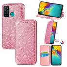 For Infinix Hot 9 Blooming Mandala Embossed Pattern Magnetic Horizontal Flip Leather Case with Holder & Card Slots & Wallet(Pink) - 1