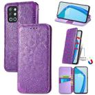 For OnePlus 9R Blooming Mandala Embossed Pattern Magnetic Horizontal Flip Leather Case with Holder & Card Slots & Wallet(Purple) - 1