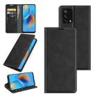 For OPPO F19 / A74 4G Retro-skin Business Magnetic Suction Leather Case with Holder & Card Slots & Wallet(Black) - 1