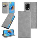 For OPPO F19 / A74 4G Retro-skin Business Magnetic Suction Leather Case with Holder & Card Slots & Wallet(Grey) - 1
