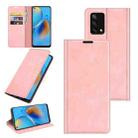 For OPPO F19 / A74 4G Retro-skin Business Magnetic Suction Leather Case with Holder & Card Slots & Wallet(Pink) - 1