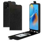 For OPPO F19 / A74 4G R64 Texture Single Vertical Flip Leather Protective Case with Card Slots & Photo Frame(Black) - 1