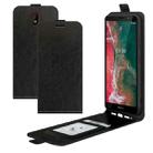 For Nokia C1 Plus R64 Texture Single Vertical Flip Leather Protective Case with Card Slots & Photo Frame(Black) - 1