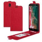 For Nokia C1 Plus R64 Texture Single Vertical Flip Leather Protective Case with Card Slots & Photo Frame(Red) - 1