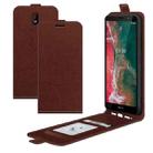 For Nokia C1 Plus R64 Texture Single Vertical Flip Leather Protective Case with Card Slots & Photo Frame(Brown) - 1