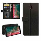 For Nokia C1 Plus R64 Texture Single Horizontal Flip Protective Case with Holder & Card Slots & Wallet& Photo Frame(Black) - 1