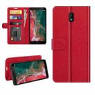 For Nokia C1 Plus R64 Texture Single Horizontal Flip Protective Case with Holder & Card Slots & Wallet& Photo Frame(Red) - 1